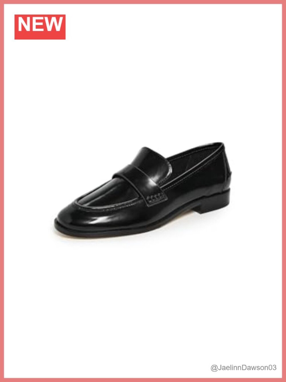 Patent Leather Loafers for Women, Block Heel Pull-On Shoes, Solid Pattern,